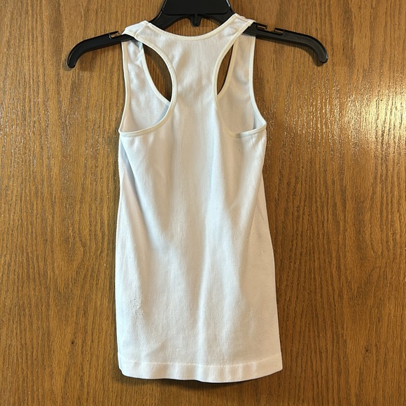Diamante White Ribbed Razorback Tank Top - Picture 5 of 8